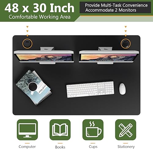 Miniatura 36 de Tangkula Mesa universal de madera, 55 x 28 pulgadas, 1 pieza de escritorio para marco de escritorio estándar y sentado a pie, encimera de oficina