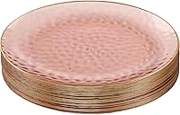Vista 27 de PLASTICPRO Paquete de 30 Platos de Plástico Martillado Platos de Plástico Desechables Resistentes Platos Elegantes de Fiesta de Plástico Rosa