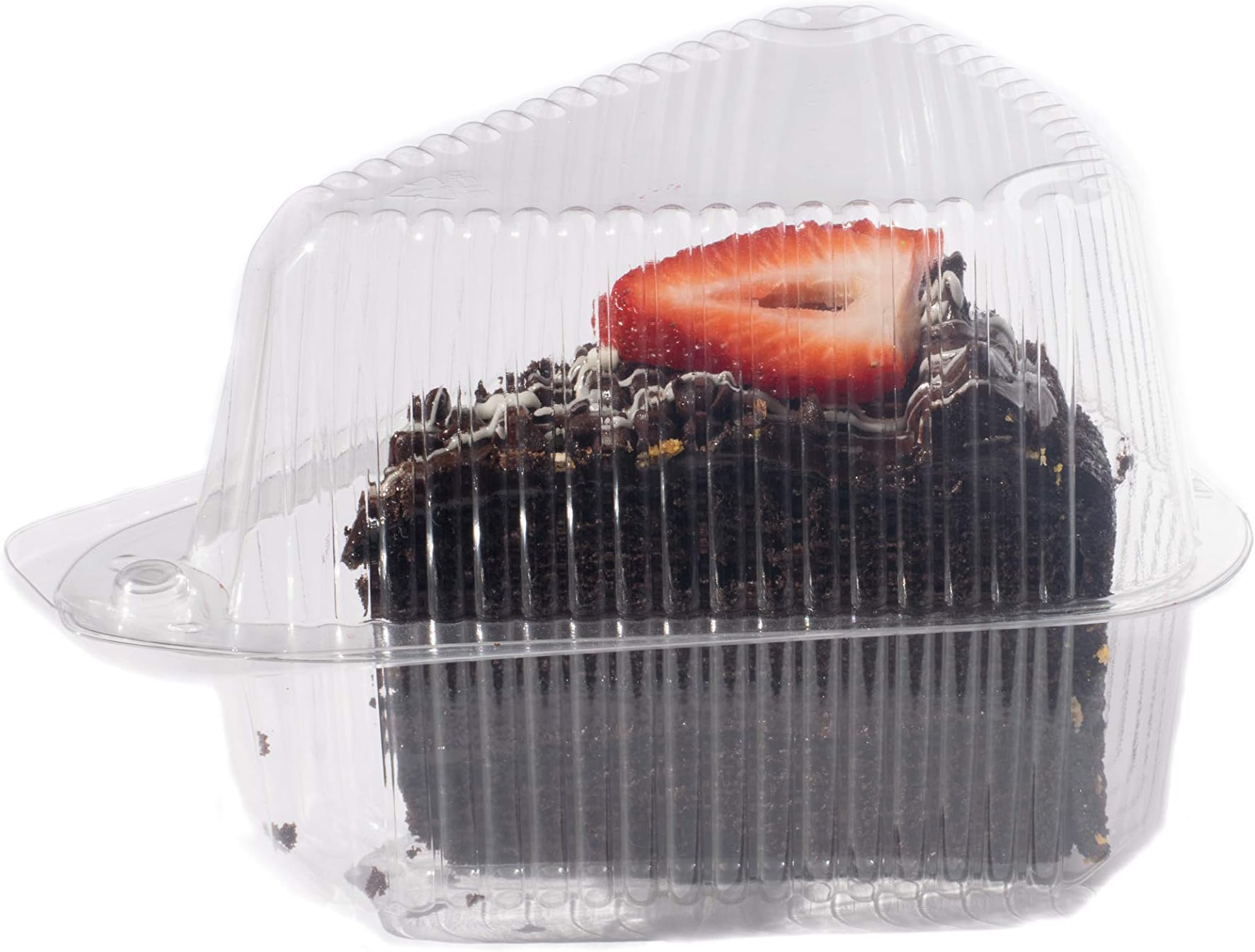 25 Cake Slice Containers with Lids Hinged Medium