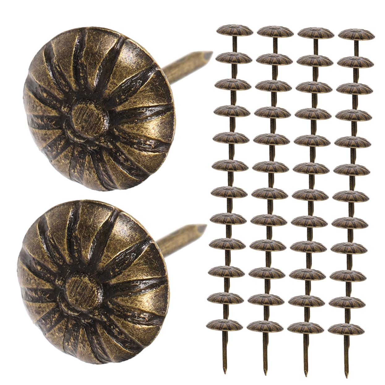 Clous Tapissiers Rétro Décoratifs Meubles Canapé Vintage Tête Fleur Bronze Ancien Lot de 1000