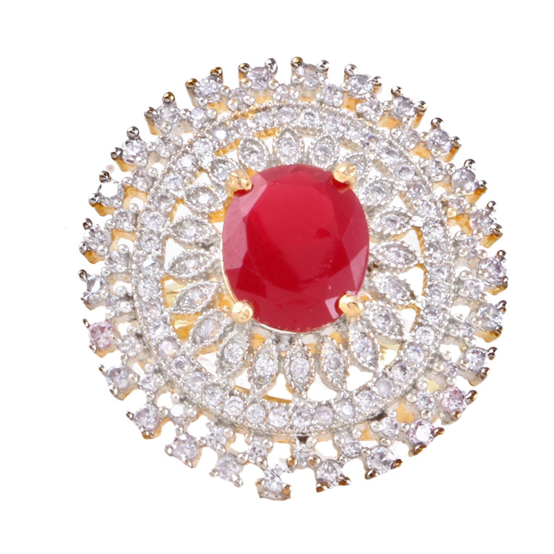 Darsha Collections Gold Plated Ruby Ring for Women/Girls (Red) (B07D7FJWLV) Amazon Price History, Amazon Price Tracker