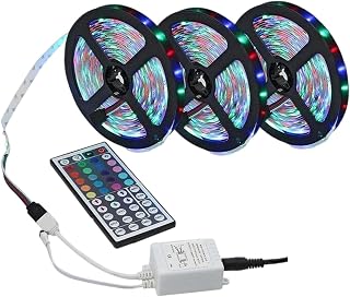 50ft 15M LED Strip Lights Rope Lamp 44 Keys IR Remote Controller for Party