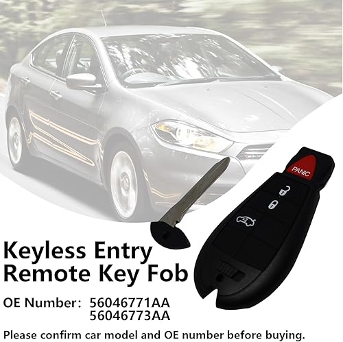 Miniatura 2 de M3N32297100 433 Mhz 4 botones de entrada sin llave remoto para Dodge Dart 2012-2016 Reemplazar 56046773AA 56046771AA