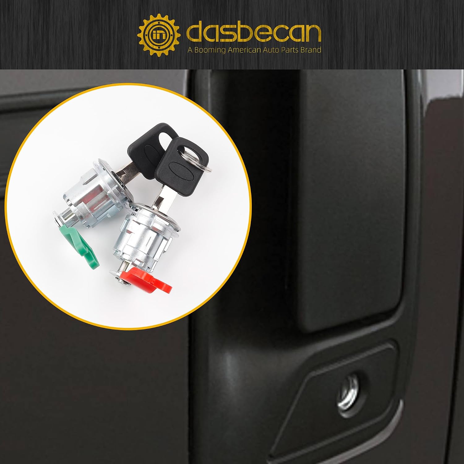 Dasbecan Door Lock Cylinder & Ignition Switch with Key Set Compatible with 1997-2007 Ford F150 F250 F350 Excursion Expedition Explorer Freestar Lincoln Blackwood Navigator Replace 703362 707624