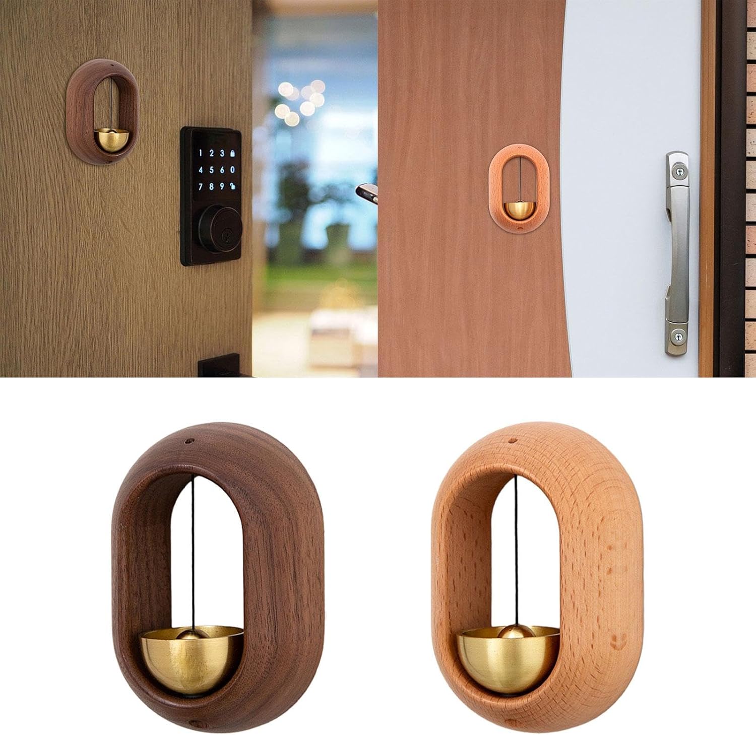 CALANDIS™ Shopkeepers Bell Wood Unique Wood Doorbells for Door Opening Office Business Brown | Doorbells | Doors & Door Hardware | Building & Hardware | Home Improvement