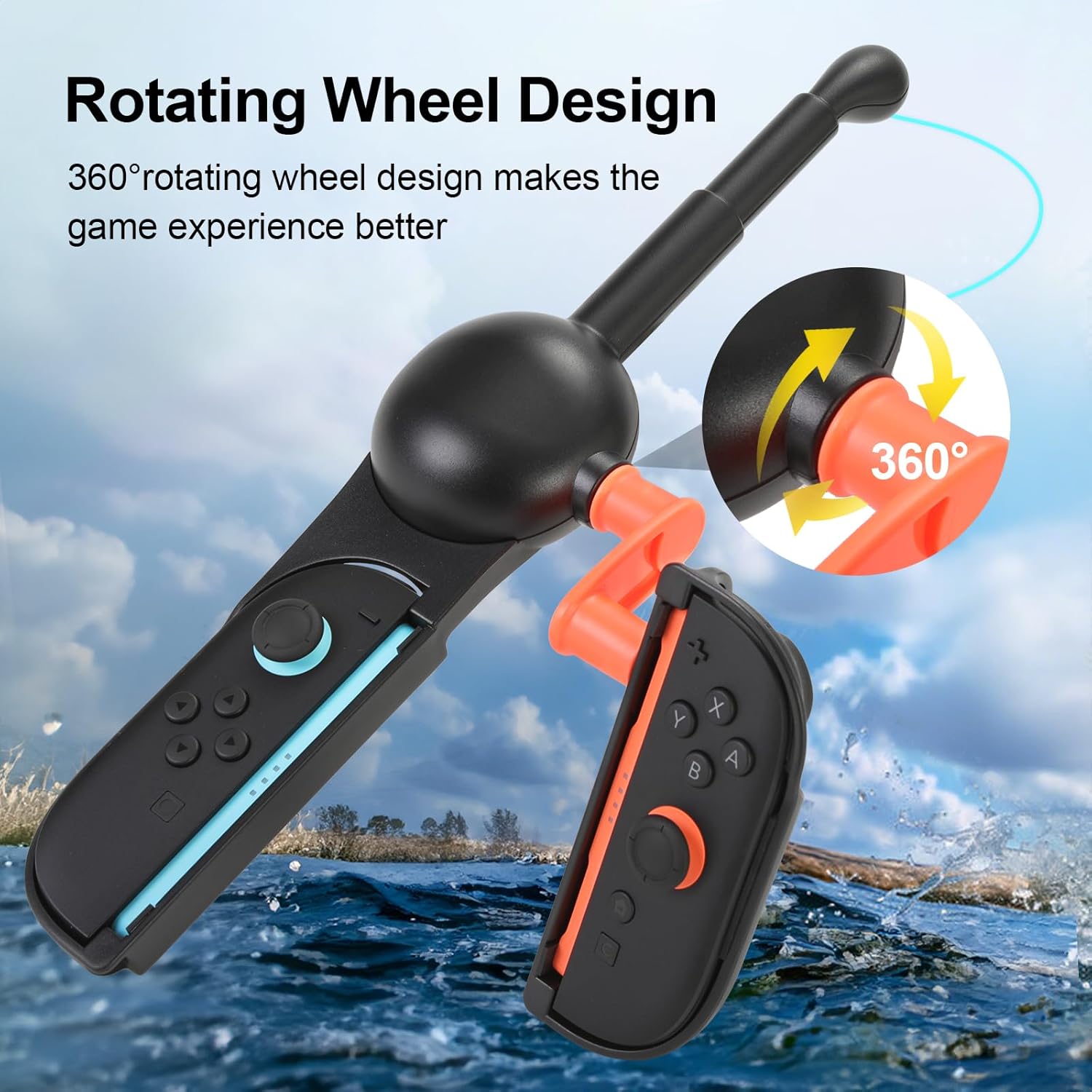 JoyHood Fishing Rod for Switch 2 - Realistic Fishing Game Handle Grip Accessory Compatible with Switch 2 for Family Party - Image 3