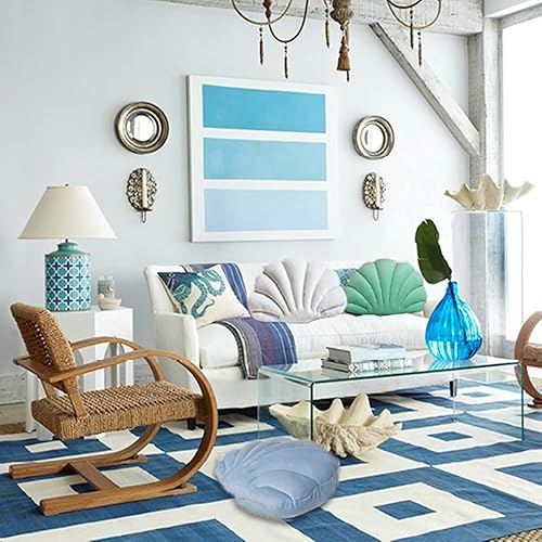 Miniatura 4 de YRXRUS Almohada de concha, almohada negra con forma de concha de mar, almohada en forma de concha de patio, serie Accent Ocean, cojín de terciopelo