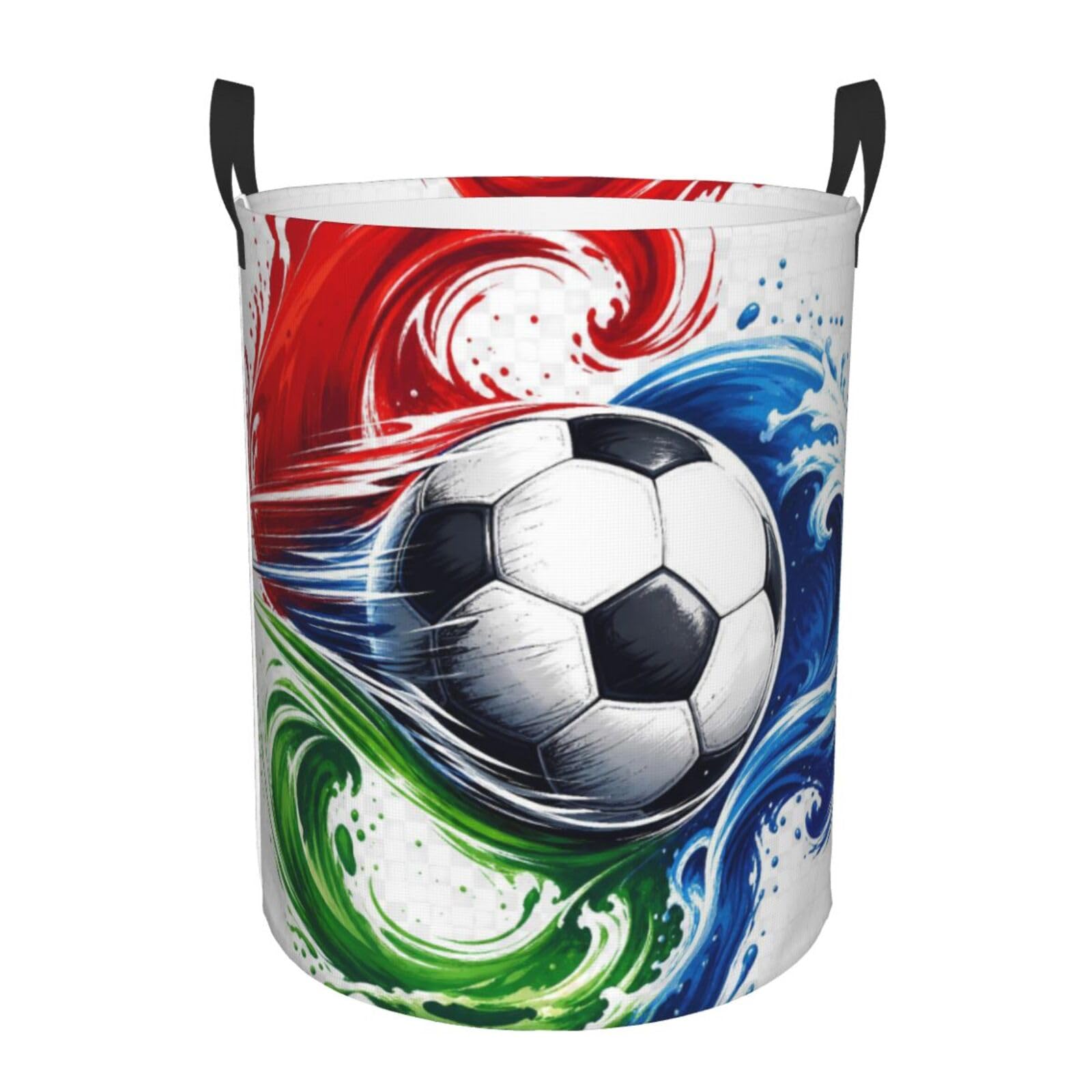 Panier à linge football coloré 40x50cm pour chambre d'enfant et bain