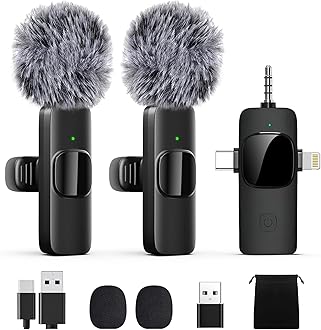 Labstandard Wireless Lavalier Lapel Microphone for iPhone, iPad, mini Video Recording Mic for Interview Video Podcast Vlog YouTube & Livestream, Noise Reduction, Plug & Play (3-in-1 Port)