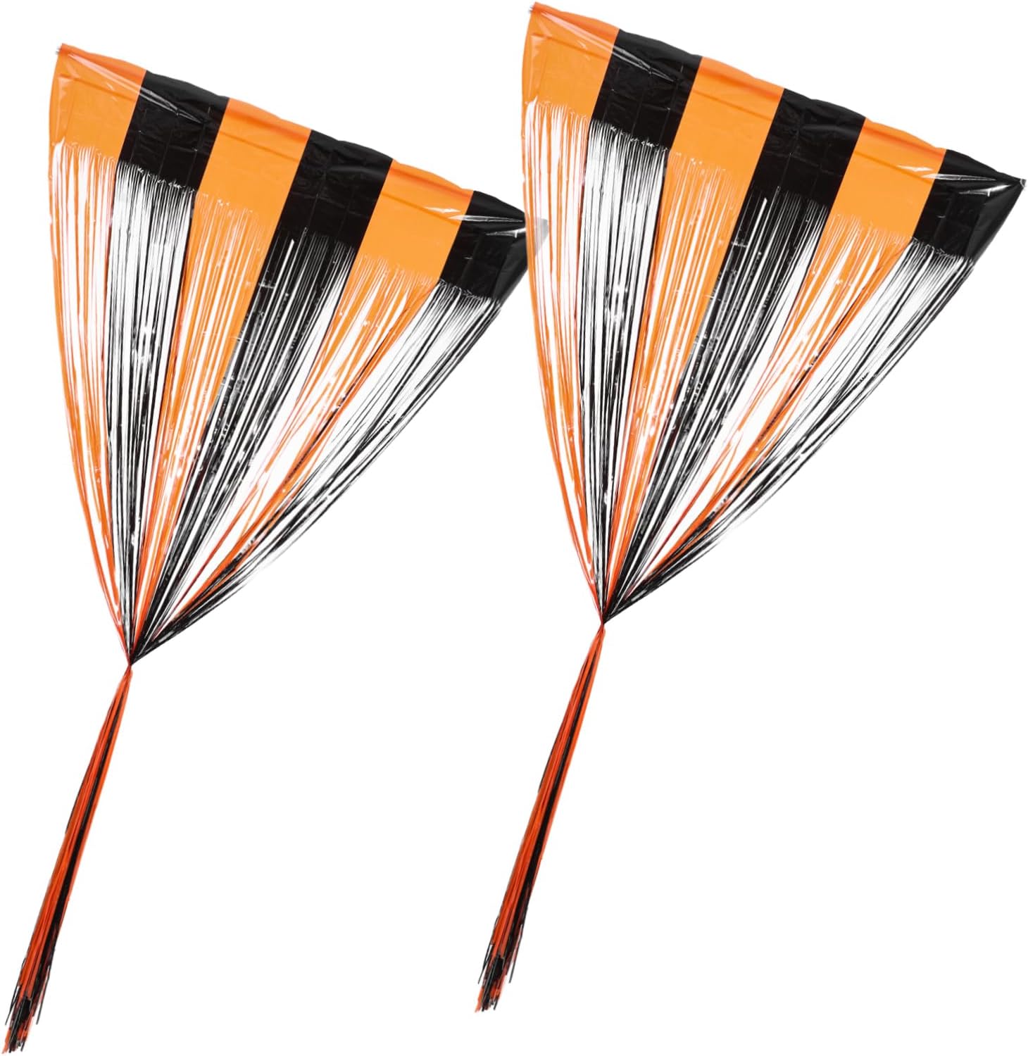 Fringe Curtain Backdrop for Halloween Party 1m x 2.5m Black Foil Streamer Decoration 2pcs Door Decor for Birthdays Christmas and Festivals