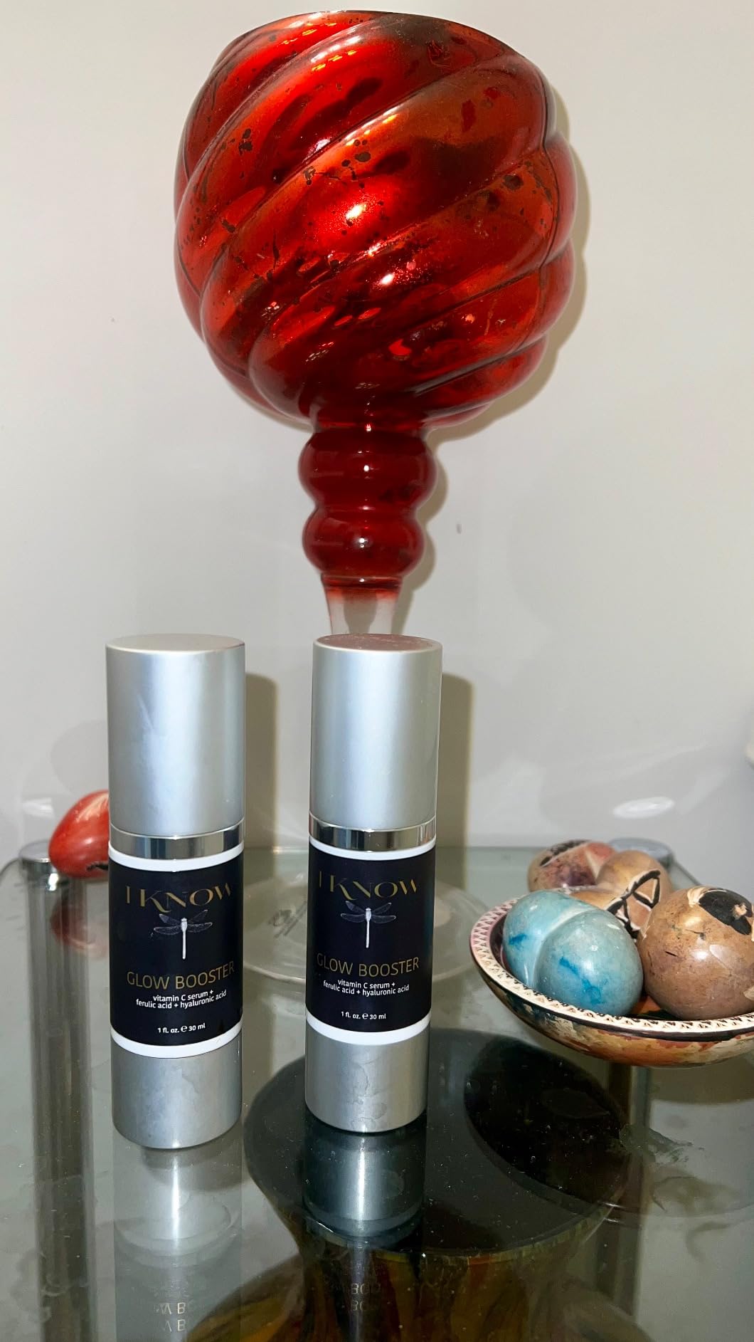 IKNOW Glow Booster+ Vitamin C and E Serum, Hyaluronic Acid Serum for Face, Facial Serum for Glow Up, Hydrating Serum for Dark Spots, Fine Lines and Wrinkles (1 oz)
