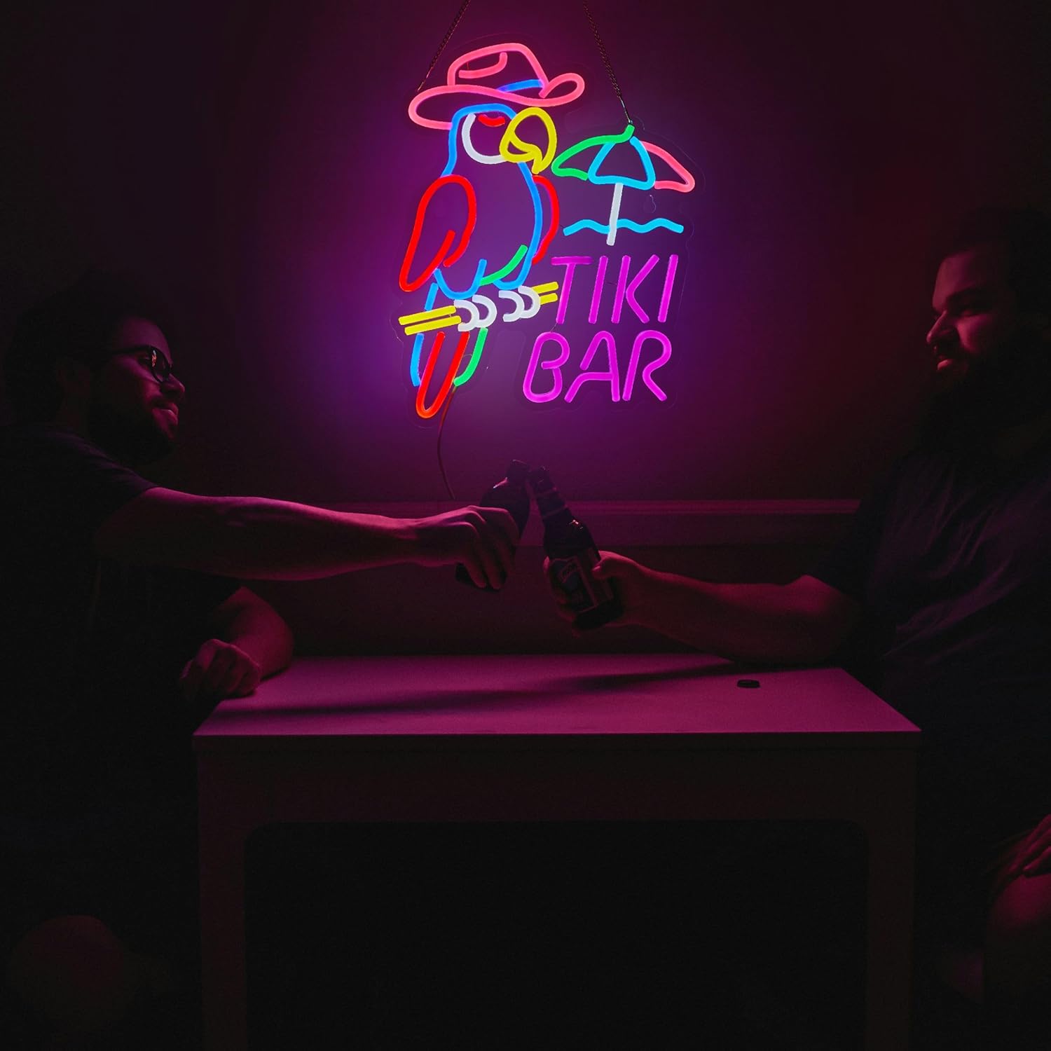 Tiki Bar Parrot Neon Sign for Wall Decor Hawaii Beach Bar LED Light up Signs with Dimmer for Pub Party Man Cave Room Art Decor Gift - Image 6