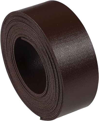 Miniatura 9 de Picheng Tira de cuero liso negro de doble cara de 72 pulgadas de largo (1 pulgada de ancho) muy adecuada para collares de mascotas, cuerdas de