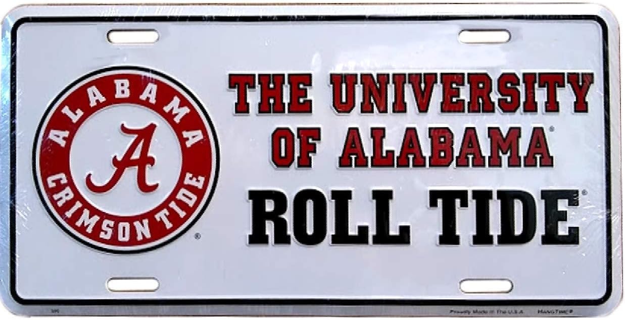 Signs 4 Fun Parody License Plate | Univ. of Alabama Roll Tide II | 12” x 6” Decorative License Plate | Decoration Plate for Vehicle/Wall | Man Cave Decorations | Made in the USA