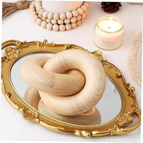 Miniatura 7 de IMIKEYA Decoración de nudo de madera, decoración de eslabones de cadena de madera natural, decoración de mesa auxiliar, decoración de estante de