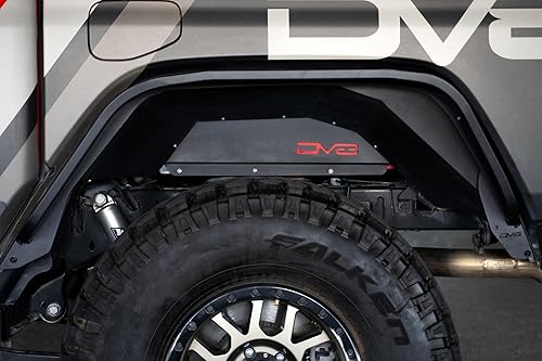Miniatura 8 de Guardabarros delgados para el Jeep Gladiator JT 2020-2023  Delantero y trasero  Construcción de acero  Juego completo de 4  Luces de circulación de