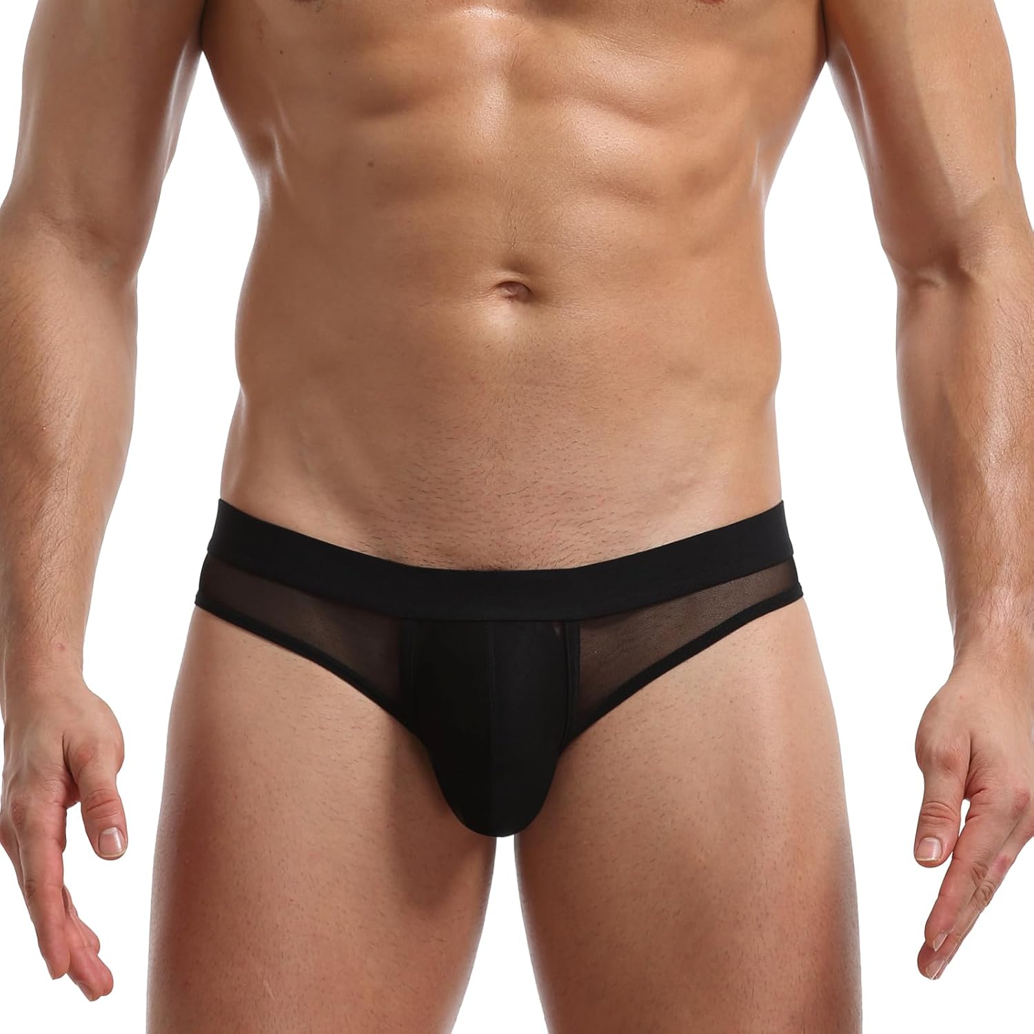 KAREN SPACE Men's Thongs Sexy Mens Underwear Breathable Mesh Design Through Hollow Underwear Mens Thongs