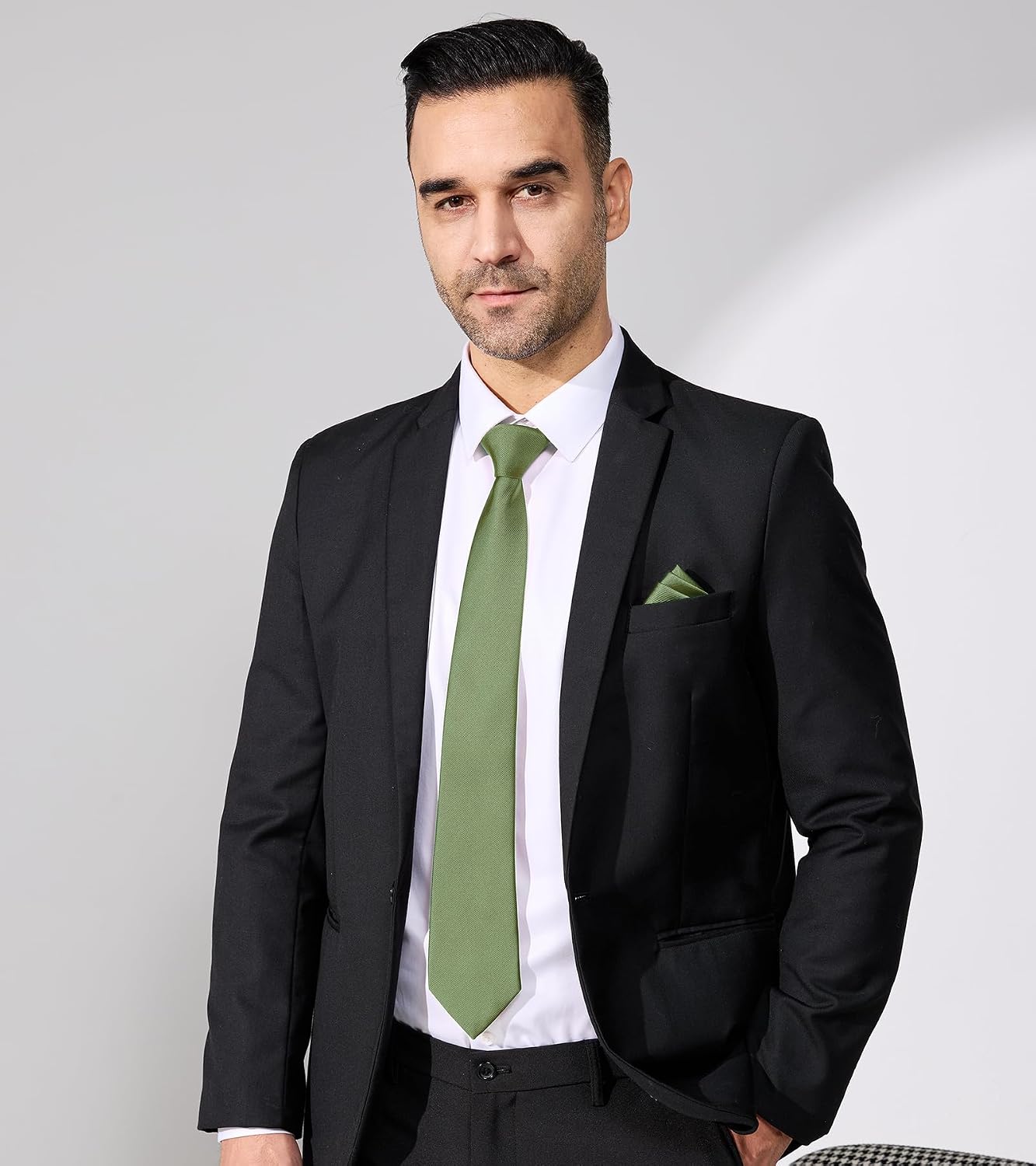 GUUNIEE Men's Tie and Pocket Square Set in Gift Box – Classic Formal for Weddings, Business