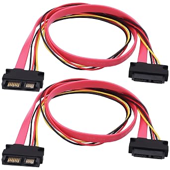Slimline SATA 13Pin 7+6 Pin Male to Female Extension Cable,13Pin Slimline SATA Laptop Optical Drive Adapter Data Power Cable for Laptop HDD SSD -50cm -2pcs