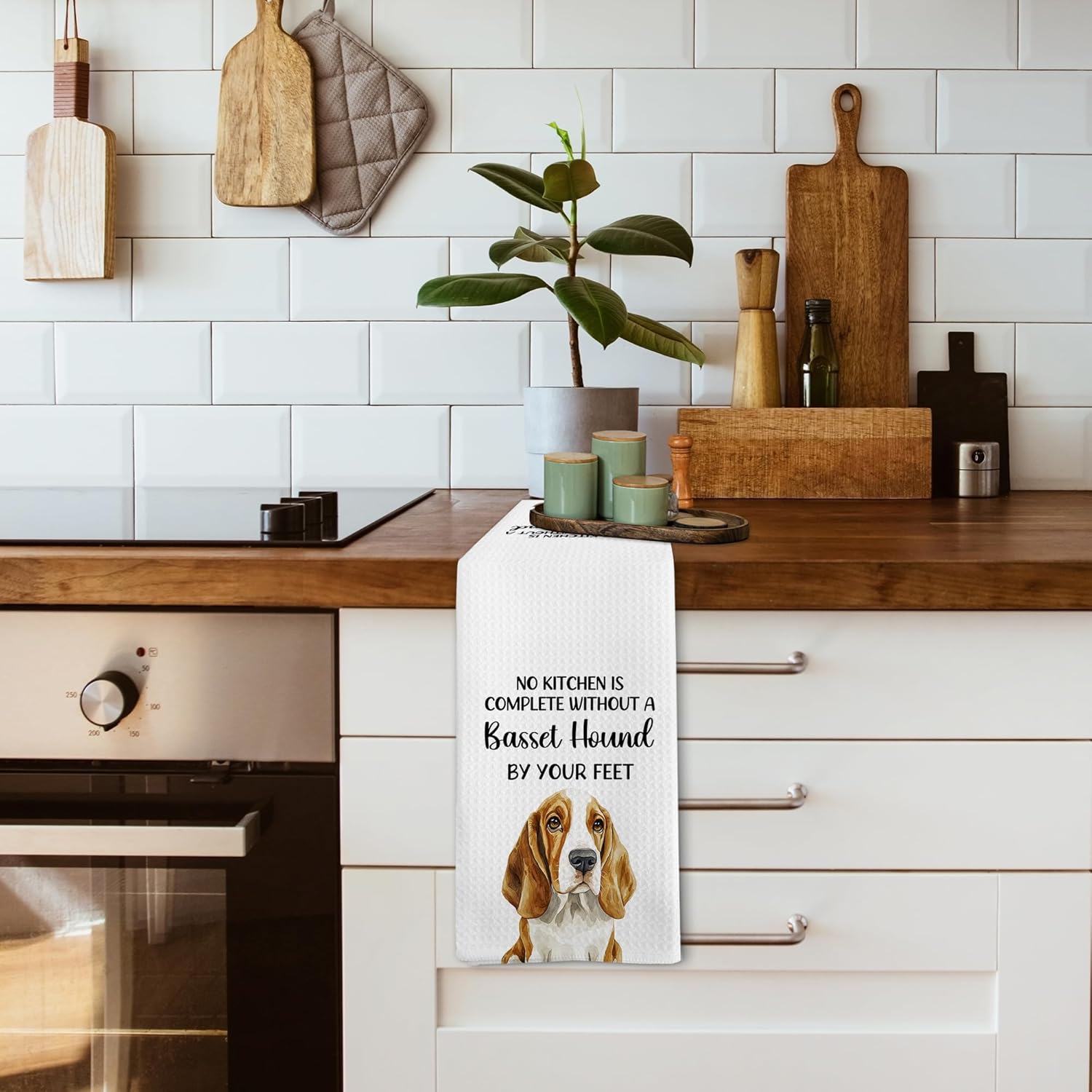 Funny Bassett Basset Hound Dog Mom Kitchen Towels Decor Gifts for Women Men Kids, Bassett Basset Hound Dog Decor Ornament Accessories Dish Hand Tea Towels for Bathroom Kitchen, 16x24 Inches - Image 4