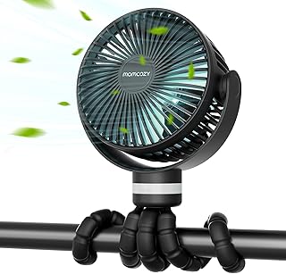 momcozy 8000 mAh Portable Stroller Fan, 27 Hour Battery, Detachable 4 Speed 360° Rotation, Night Light, USB Rechargeable F…