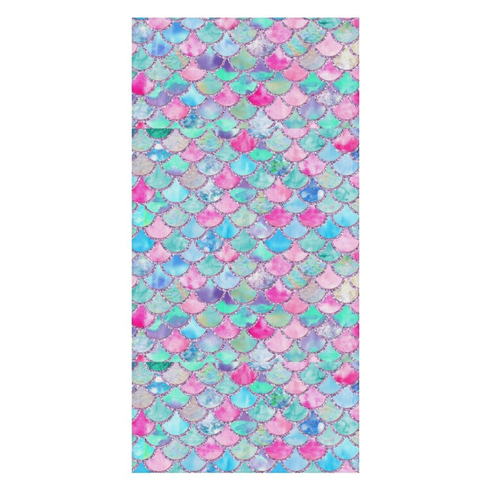 LWORZIIB Beach Towel, Rainbow Watercolor Scales of Mermaid Bath Towel, Pool Towel Great for Gym Swimming 80 X 160cm