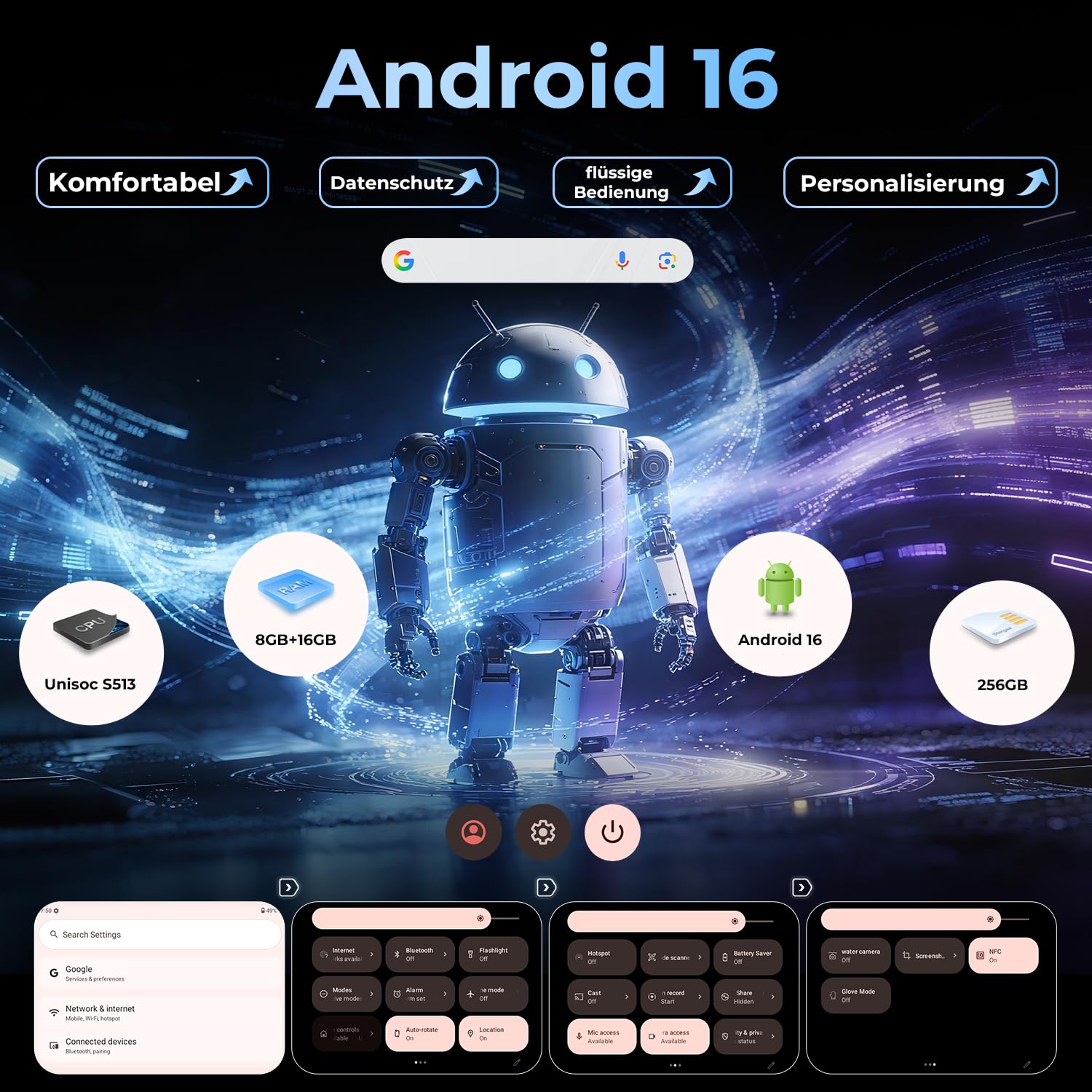 HOTWAV R11 Pro 2026 Outdoor Tablet 8.7" Android 16, 24GB+256GB/2TB 10150mAh | Kompaktes Tablet wirh Stylus 64MP+16MP, 120Hz/IP68/IP69K/MIL-STD-810H Shockproof/20W Quick Charge/OTG/5G WiFi/GPS/NFC/Face ID