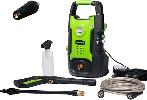Greenworks GPW1501 1500 PSI 1.2 GPM Lavadora a presión (vertical de mano) con boquilla turbo