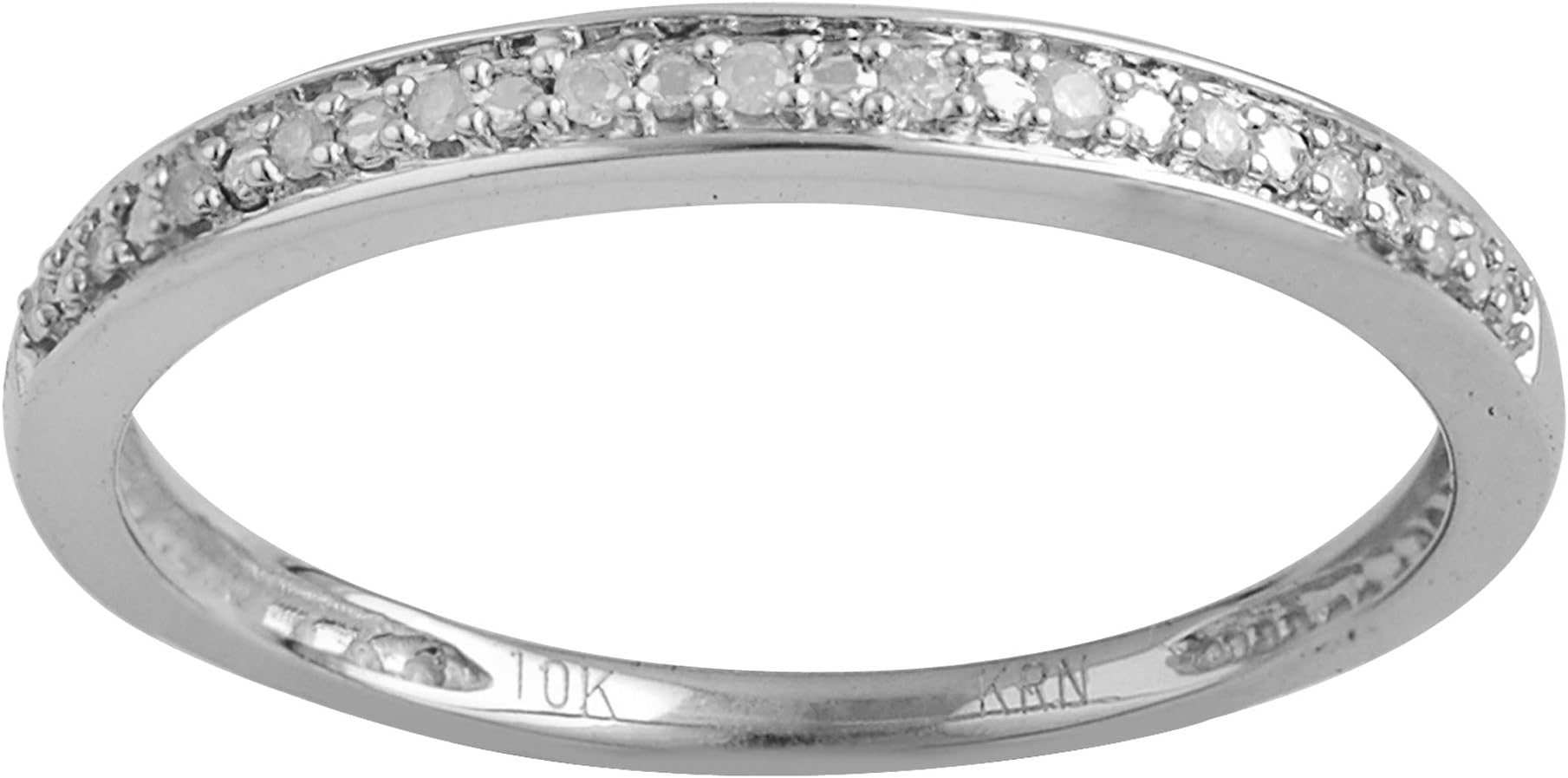 Classy 0.05 Carat Diamond, Channel Set 10K White Gold Round Cut Diamond Wedding Band & Stackable Set Finger Ring Fine Jewelry for Women Gift Box Included