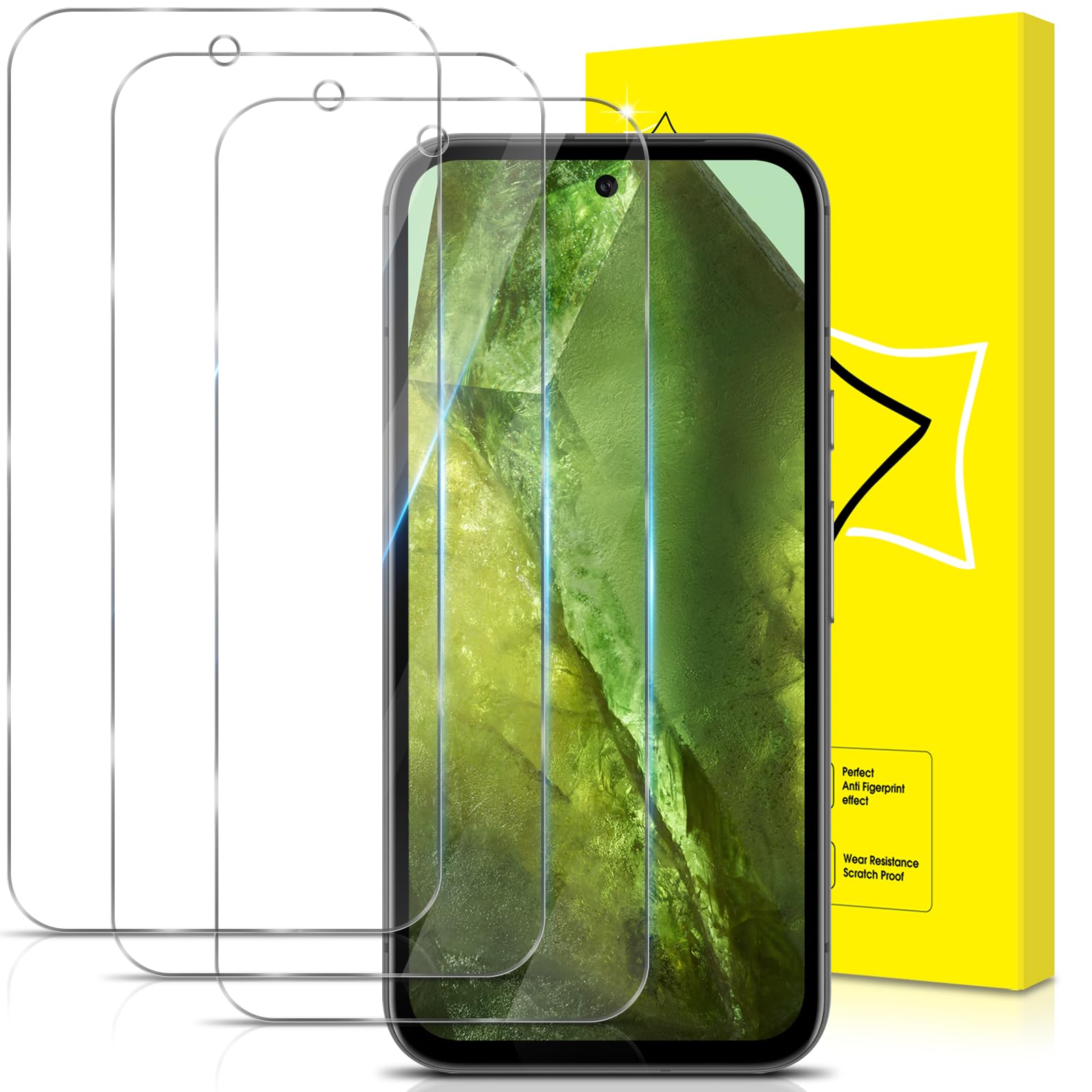 GiiYoon-3 PACK Screen Protector for Google Pixel 8A Tempered Glass [HD Full Coverage] [Easy Installation] [Scratch Resistant] [9H Hardness] Protective Film