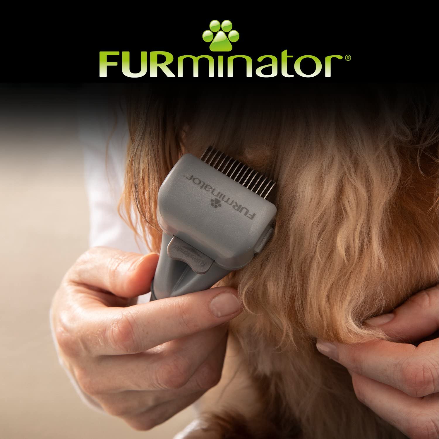 Furminator Verstellbare Striegelbürste für Hunde und Katzen – entwirrt das Fell sanft und sicher, transparent