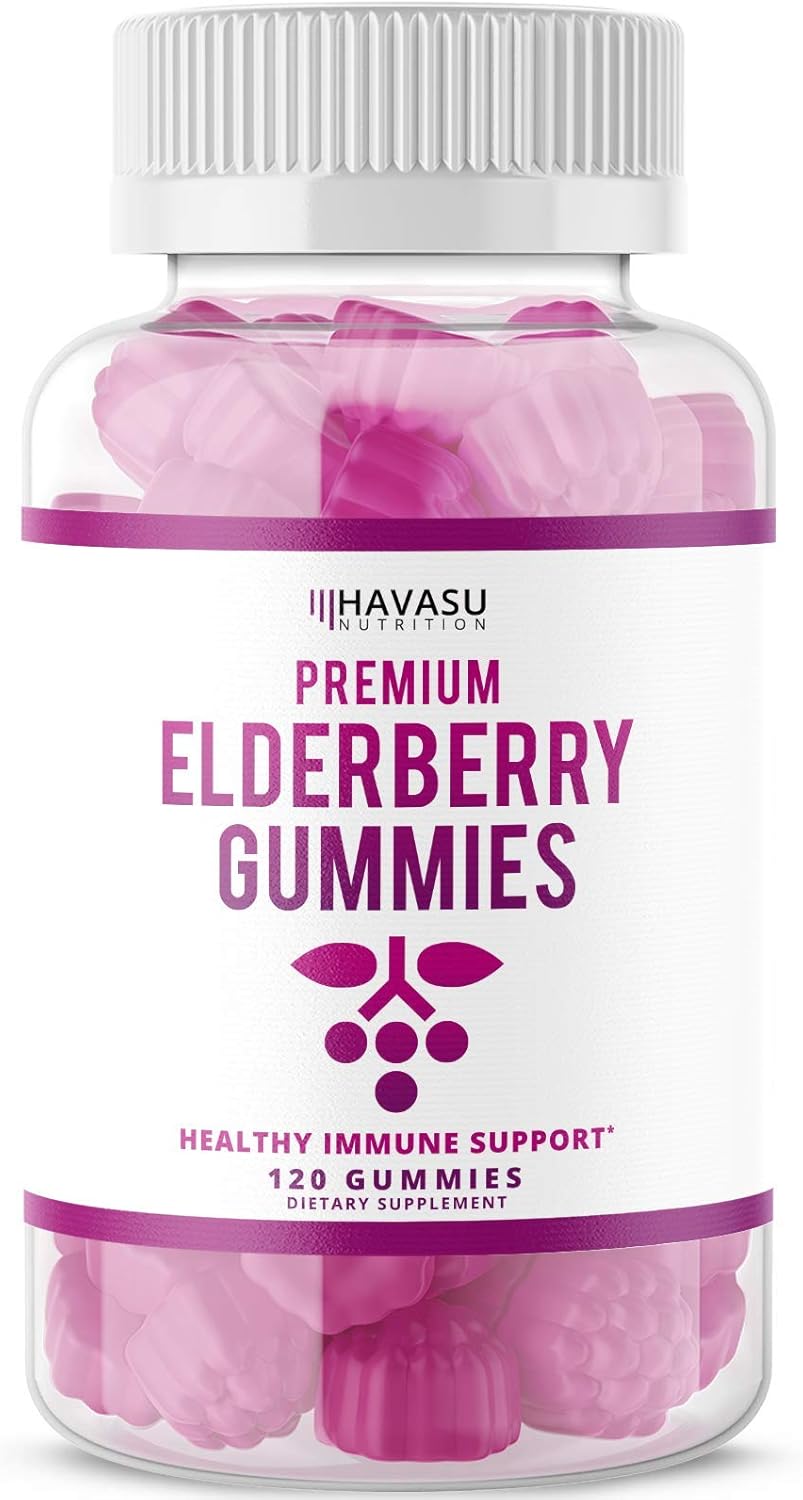 Elderberry Gummies with Zinc and Vitamin C Herbal Supplements Ingredient for Potent Antioxidant Support Immune Defense as a Delicious & Vegan Friendly Option : Health & Household