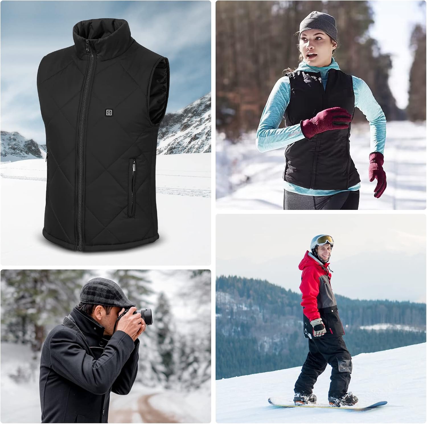 FERNIDA Heated Vest for Men Women USB Electric 8 Heating Zones Heated Jacket Vest for Winter Warm, No Battery Pack - Image 6