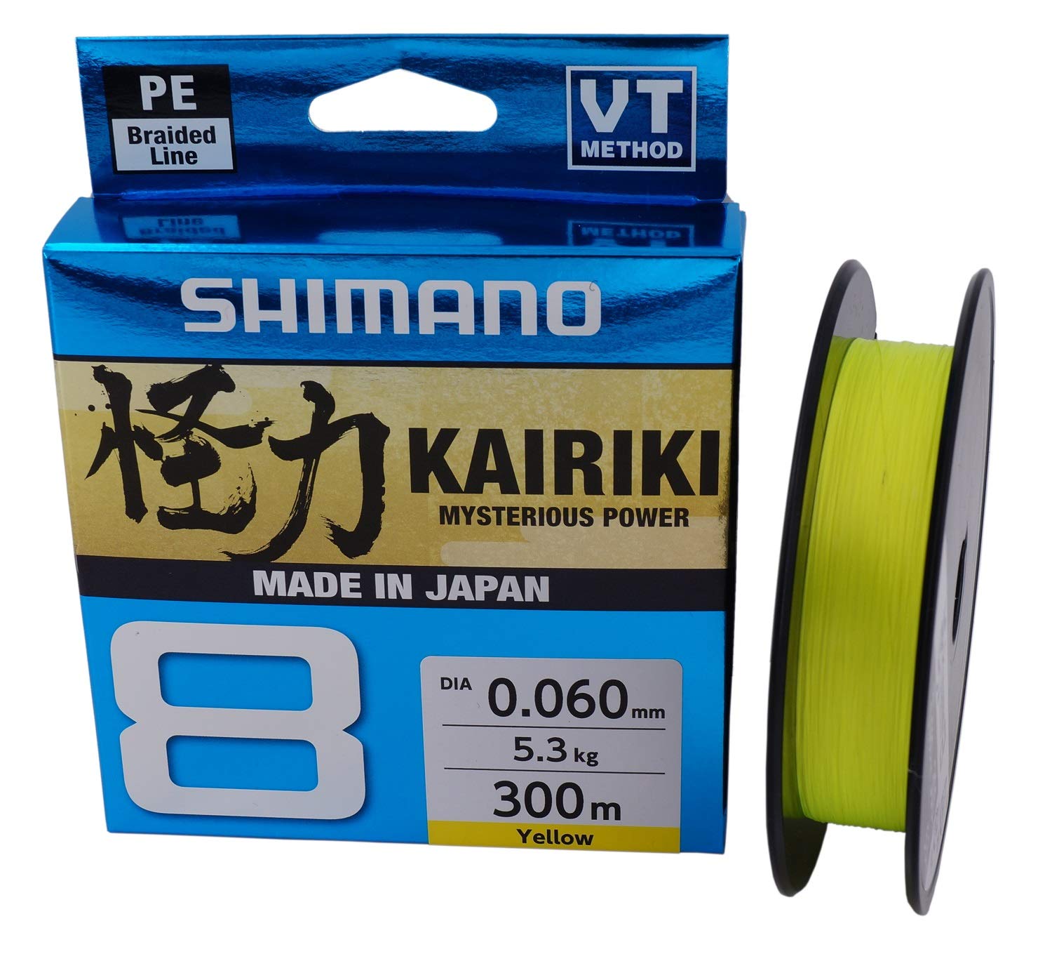 Shimano Kairiki 59WPLA68R3 - Lenza da pesca intrecciata, 8, 300 m, colore: giallo