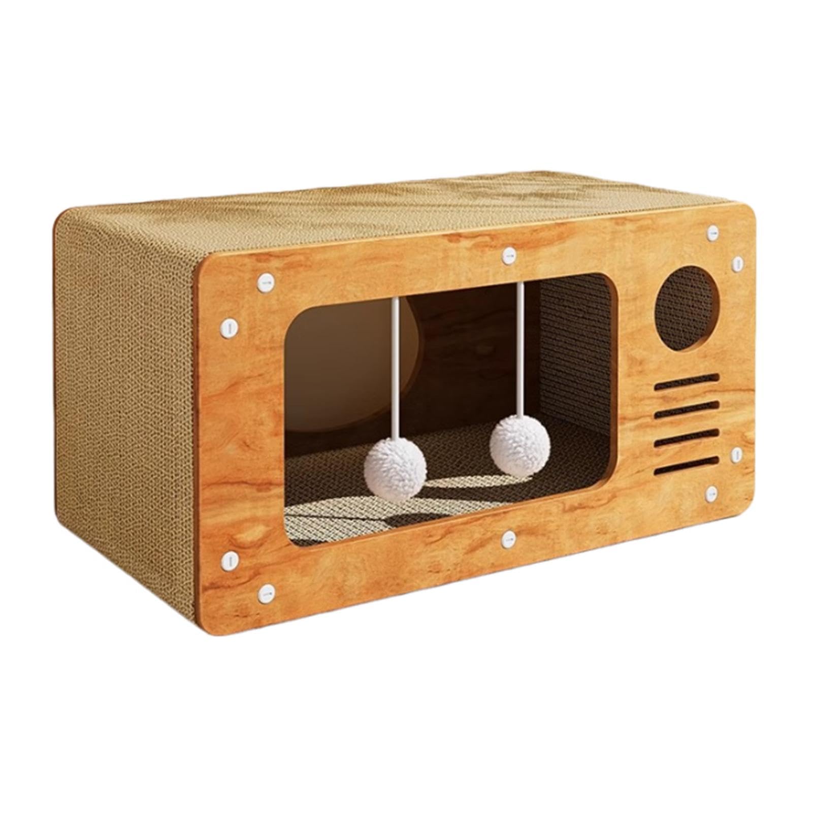 Maison pour chat, grattoir, maison pour chat en carton, maison de grattage 2 en 1, lit combiné, lounge et cachette pour chats domestiques