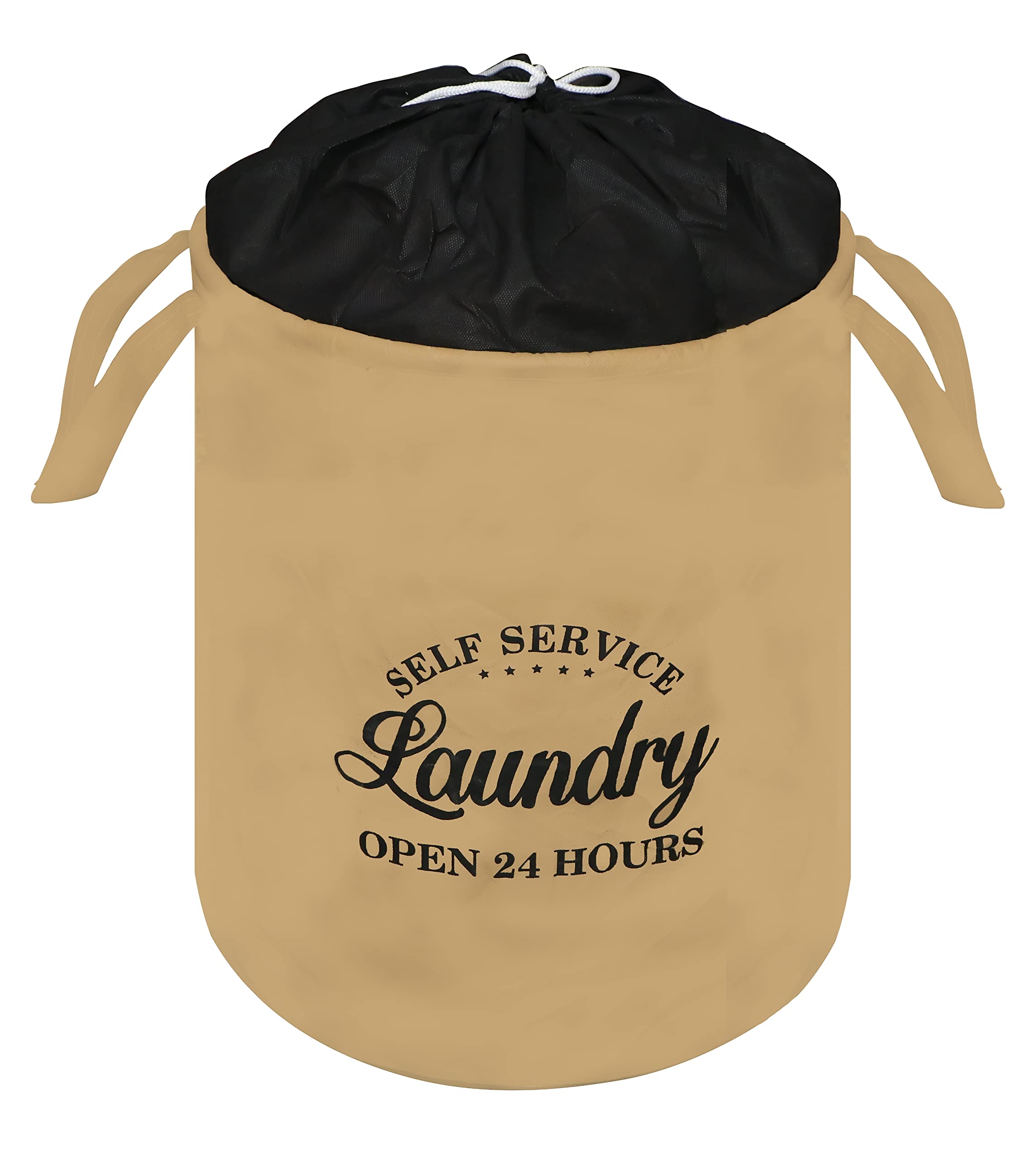 Fancy Walas Presents Laundry Bag/Basket for Dirty Clothes, Storage Bag Collapsible with Top Closer Pack of 1 Piece (Beige)-image-29