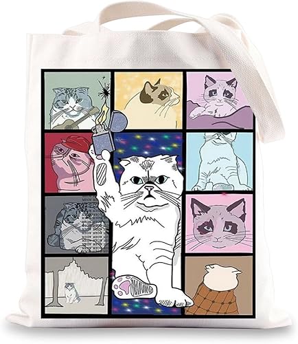 BWWKTOP Karma Cat Tote Bag Karma Cat Inspired Regalos Cantante Concierto Tour Regalos Karma Is a Cat Bolso de hombro
