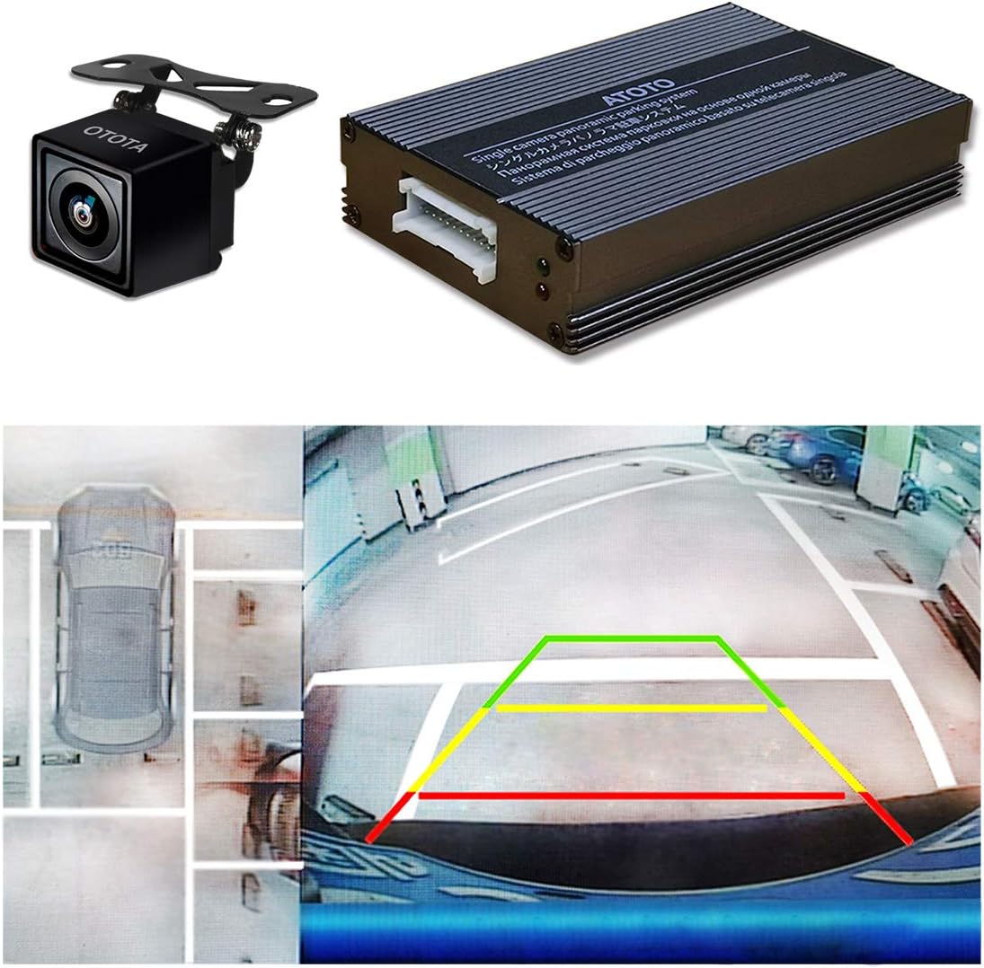 ATOTO AC-SC3601 Single-Camera-Based Surround View Rearview Parking System - Use Panoramic Image Stitching Tech - Bird's-Eye View of Surroundings