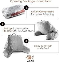 Vista 12 de Nestl Reading Pillow with Portable Laptop Lap Desk - Shredded Memory Foam Back Support Pillow for Sitting Up in Bed and Couch Rest Pillows with Navy