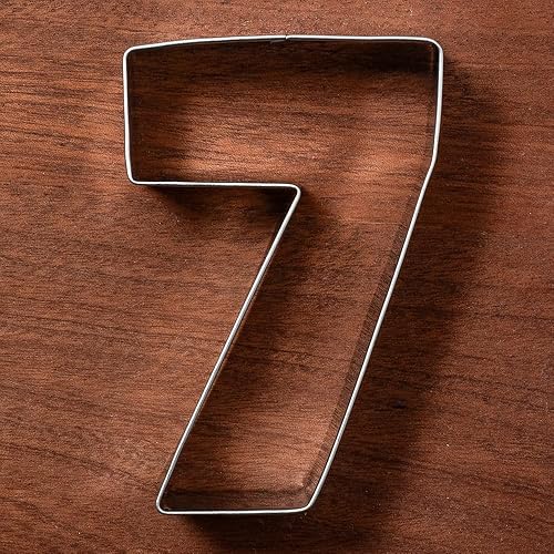 Miniatura 2 de LILIAO Número 7 - Cortador de galletas de fondant para cumpleaños, aniversario, día especial, 2.5 x 3.6 pulgadas, acero inoxidable