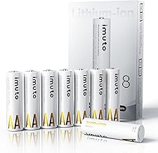 imuto 3600-IMU8AA AA Batteries Rechargeable Lithium 1.5 V Pack of 8
