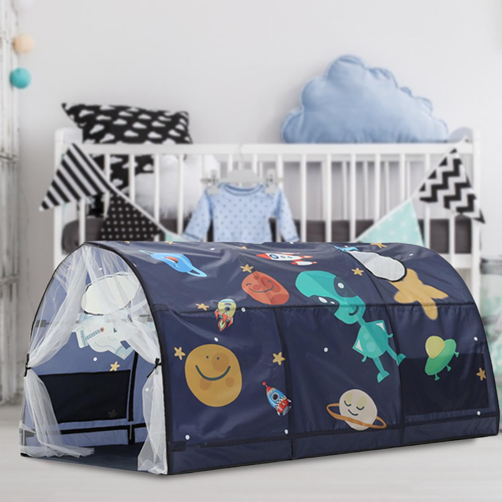 Tiendas de campaña para niños pequeños - Tienda de campaña tipo túnel para juegos infantiles para niños pequeños, Tienda de campaña con mosquitera para cama para niños | Cama con dosel Dream Privacy S