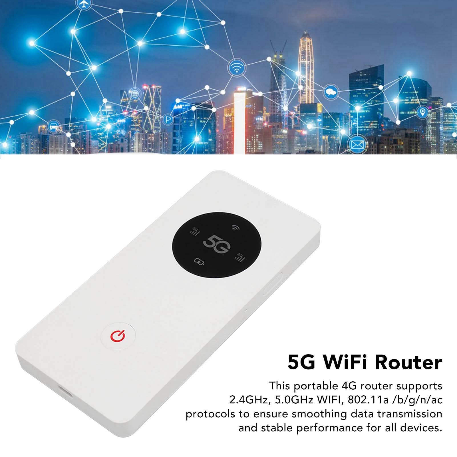 Routeur 5G, Point D'accès Mobile WiFi 5G, WiFi de Poche 5G avec Emplacement Nano SIM, Point D'accès WiFi Portable pour Les Voyages, Mobile WiFi pour Les Voyages, Les Vacances en