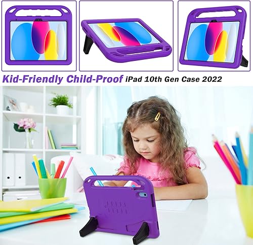 Miniatura 7 de LTROP Funda infantil para iPad de 10 generación 2022 de 109 pulgadas funda para iPad de 10 generación protector de pantalla integrado Funda a prueba