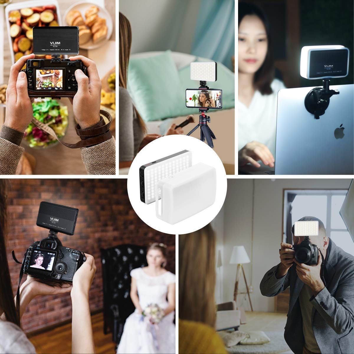 Led Video Light, Portable Camera Light Panel Dimmable 3200K-6500K Bi-Color CRI 95+ 3100mAh Rechargeable Lighting Lamp for YouTube Studio Portraits