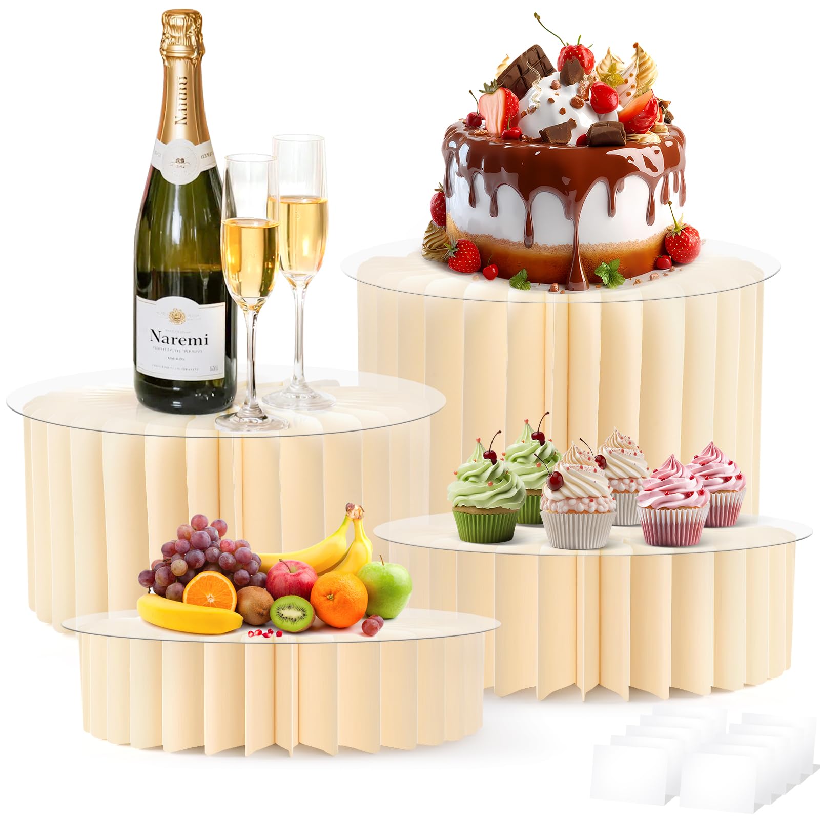 Elevadores de alimentos para mesa de buffet y soportes de exhibición de fiesta