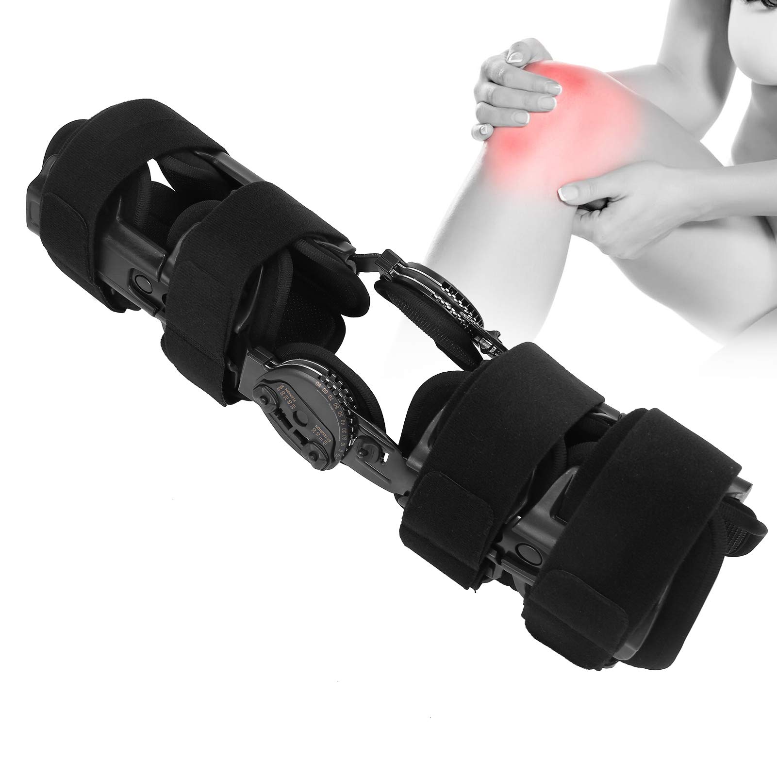 Rodillera de descompresión, rodillera de compresión ajustable, soporte para tendón rotuliano para hombres y mujeres, soporte estable de la rodilla para artritis, dolor, recuperación de lesiones, cor