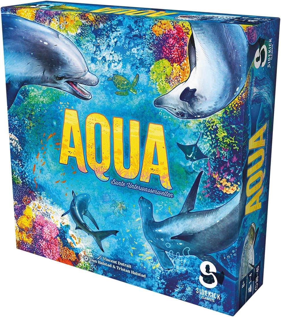 Asmodee Sidekick Games, Aqua: Colourful Underwater Worlds, Family Tile Game, 1-4 Players, Ages 8+, 30-45 Min, German