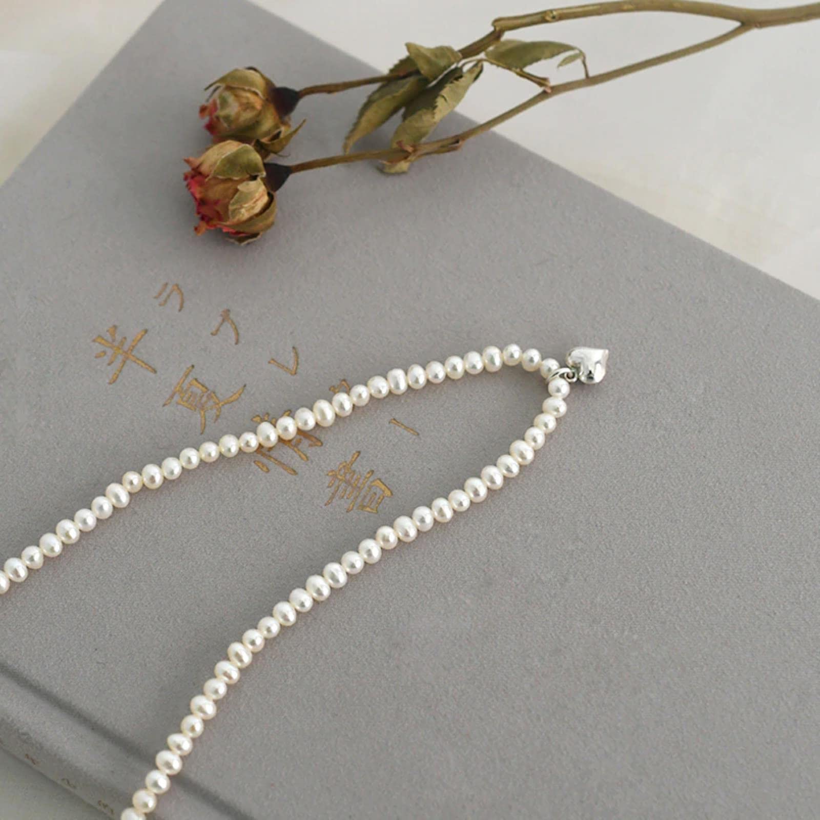 Collar De Corazón De Plata De Ley 925 con Perlas De Agua Dulce Naturales Reales para Regalo De Mujer, Joyería Clásica
