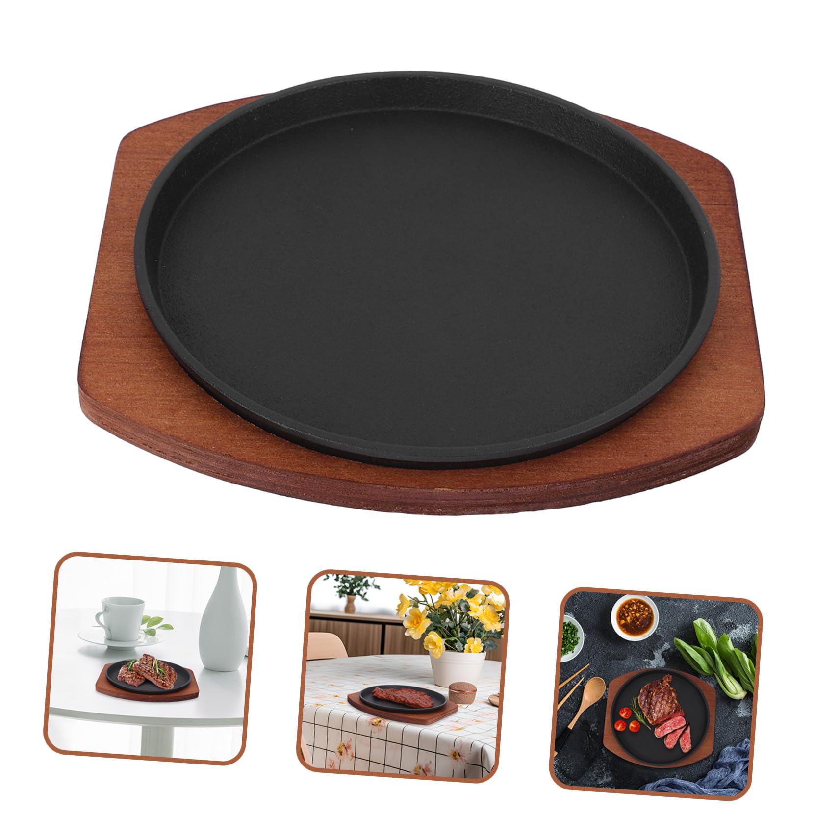 VICASKY Piastra Grill in Ferro Tonda Antiaderente per Induzione